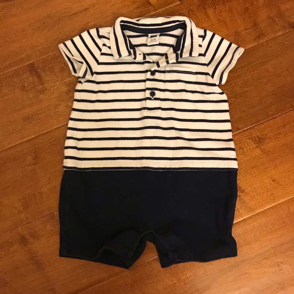 janie & jack striped sailor onesie (sz 3-6 months)